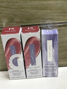 Fenty beauty bundle Lux Balm & Black Cherry Hydrating Lip Oils NIB